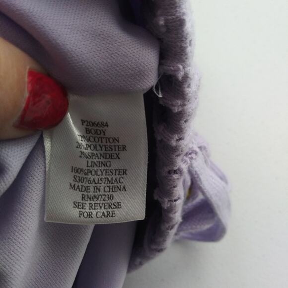 CRAVE FRAME JUNIORS' CROCHET EMBROIDERED SHORTS IN PASTEL LILAC COMBO SIZE L - Picture 7 of 7